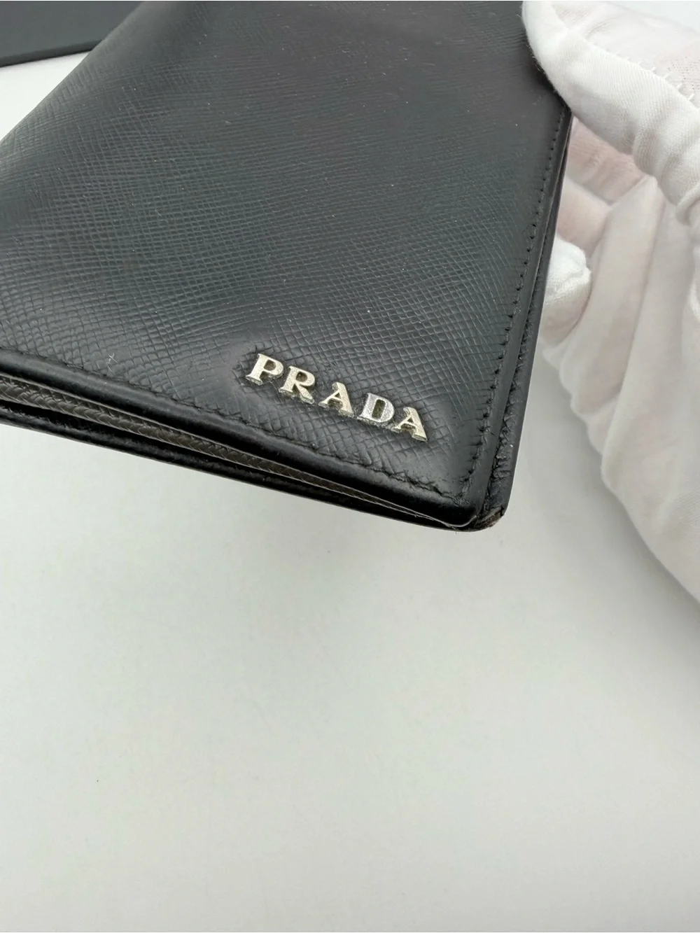 Prada Long Saffiano Leather Bi Fold Wallet